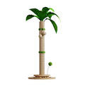 Vertical cat climbing frame with hemp rope scratching post and a square platform, in a natural canna colour.