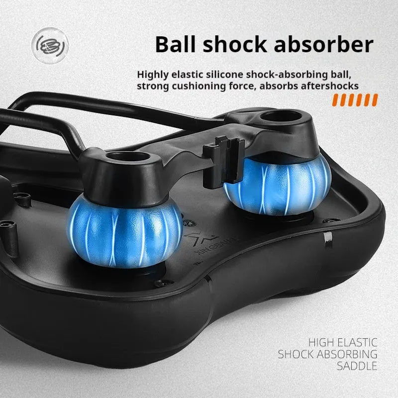 Bicycle saddle cushion with high elastic sponge foam in black and colourful sporty casual designs