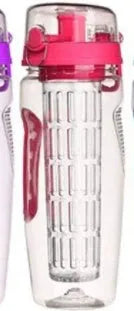 32oz Tritan fruit infuser water bottle with separate fruit cup and leakproof sport design