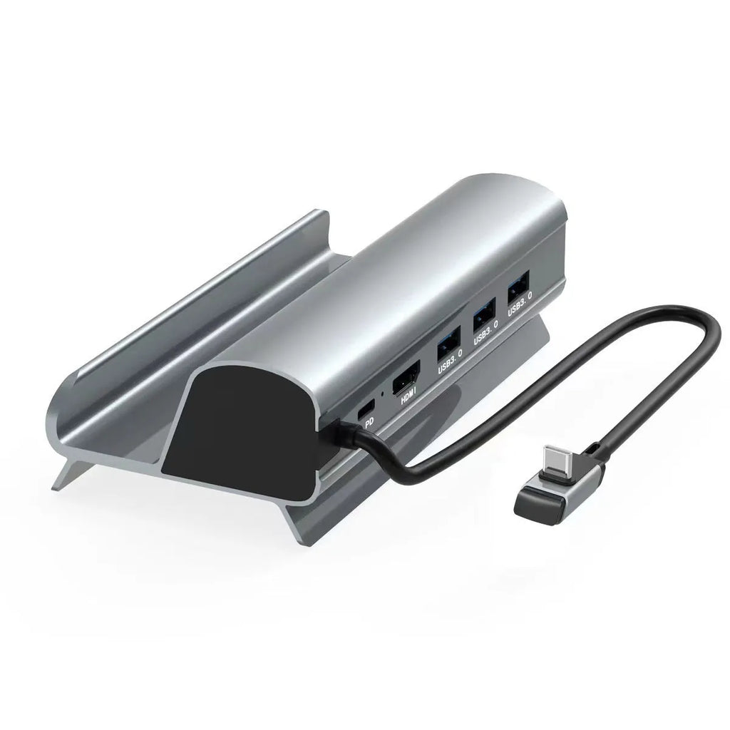 Aluminium alloy 6-in-1 docking station for Steam Deck with Type C interface on a desk