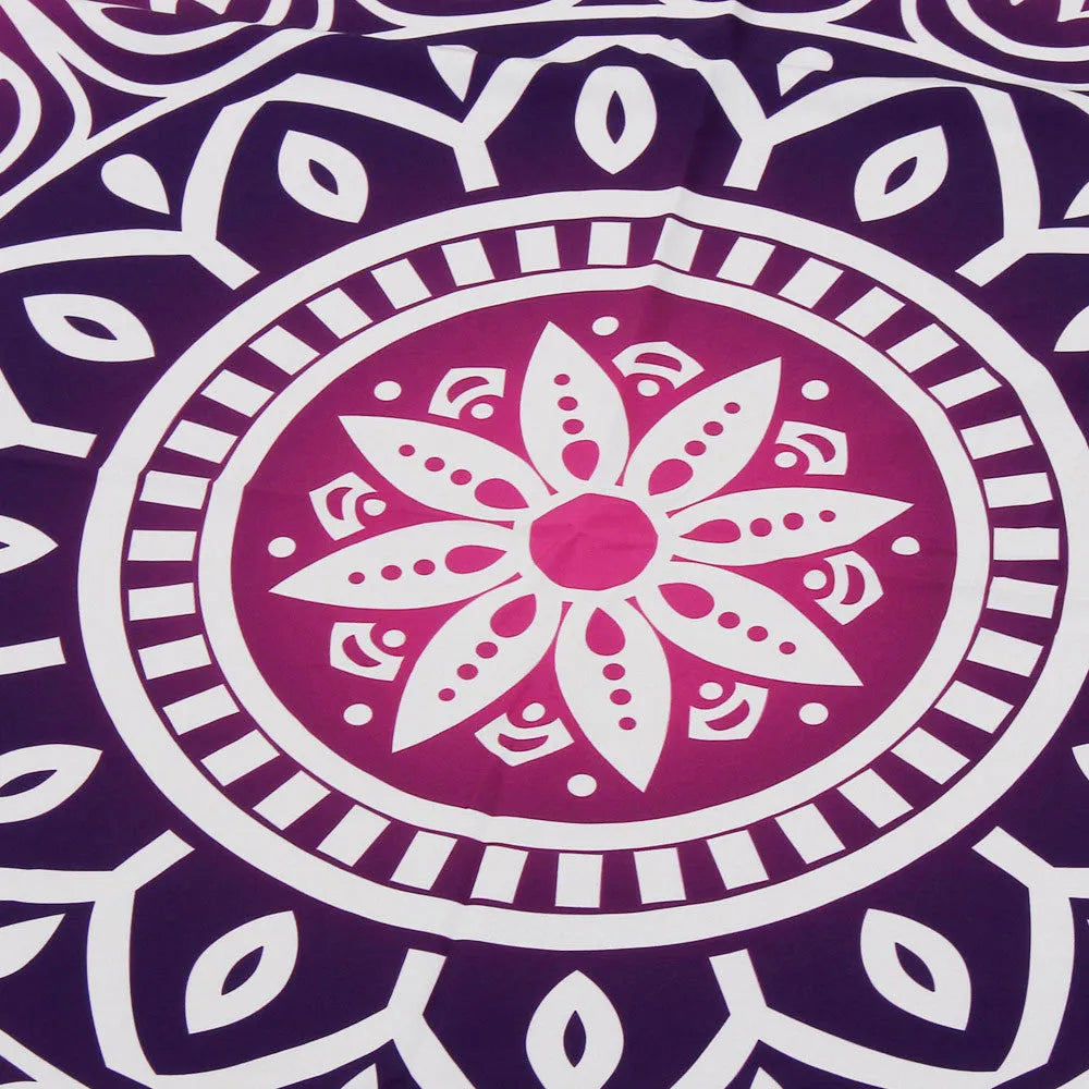 Round polyester bath towel with digital print, 150cm diameter, in style option 1