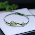 DIY woven bracelet with Hetian jade pendant and hollow national tide design on flexible wire