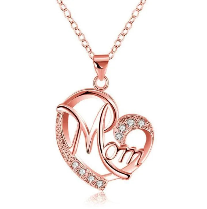 Heart-shaped diamond wish necklace with copper plated platinum finish, adjustable chain 21-50cm, colour variant all white