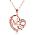 Heart-shaped diamond wish necklace with copper plated platinum finish, adjustable chain 21-50cm, colour variant all white