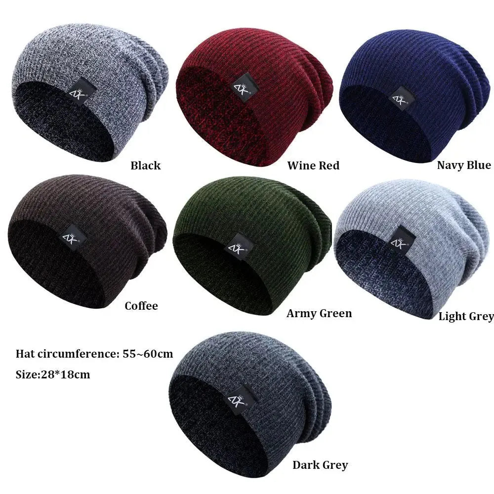 Unisex acrylic knit beanie in multiple colours with stretch fit for winter outdoor use
