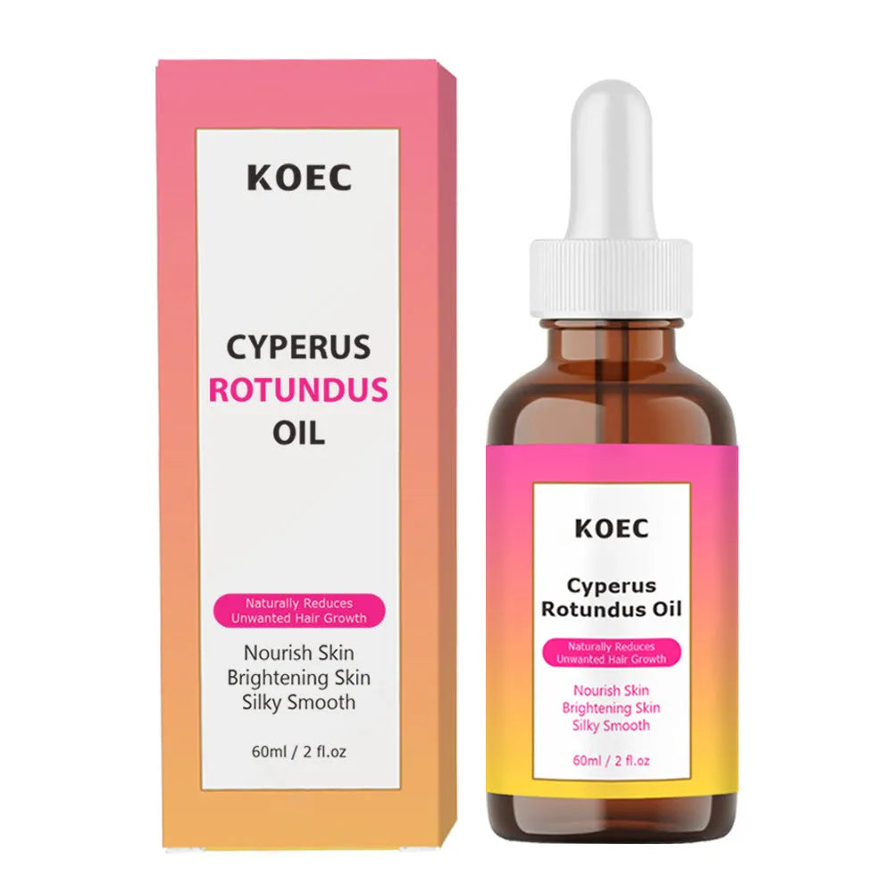 Cyperus tuber body care massage oil in a 60ml bottle for gentle skin care during massage