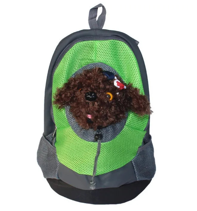 Breathable nylon pet backpack for small dogs and cats, classic solid colour, available in multiple colours.