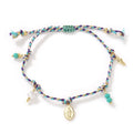 Hand-woven colourful braided rope ethnic style bracelet for women showing woven pattern