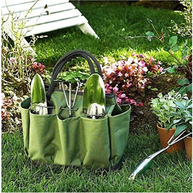 Light green 600D Oxford cloth garden flower art tool storage bag, multifunctional organiser supplied without tools.