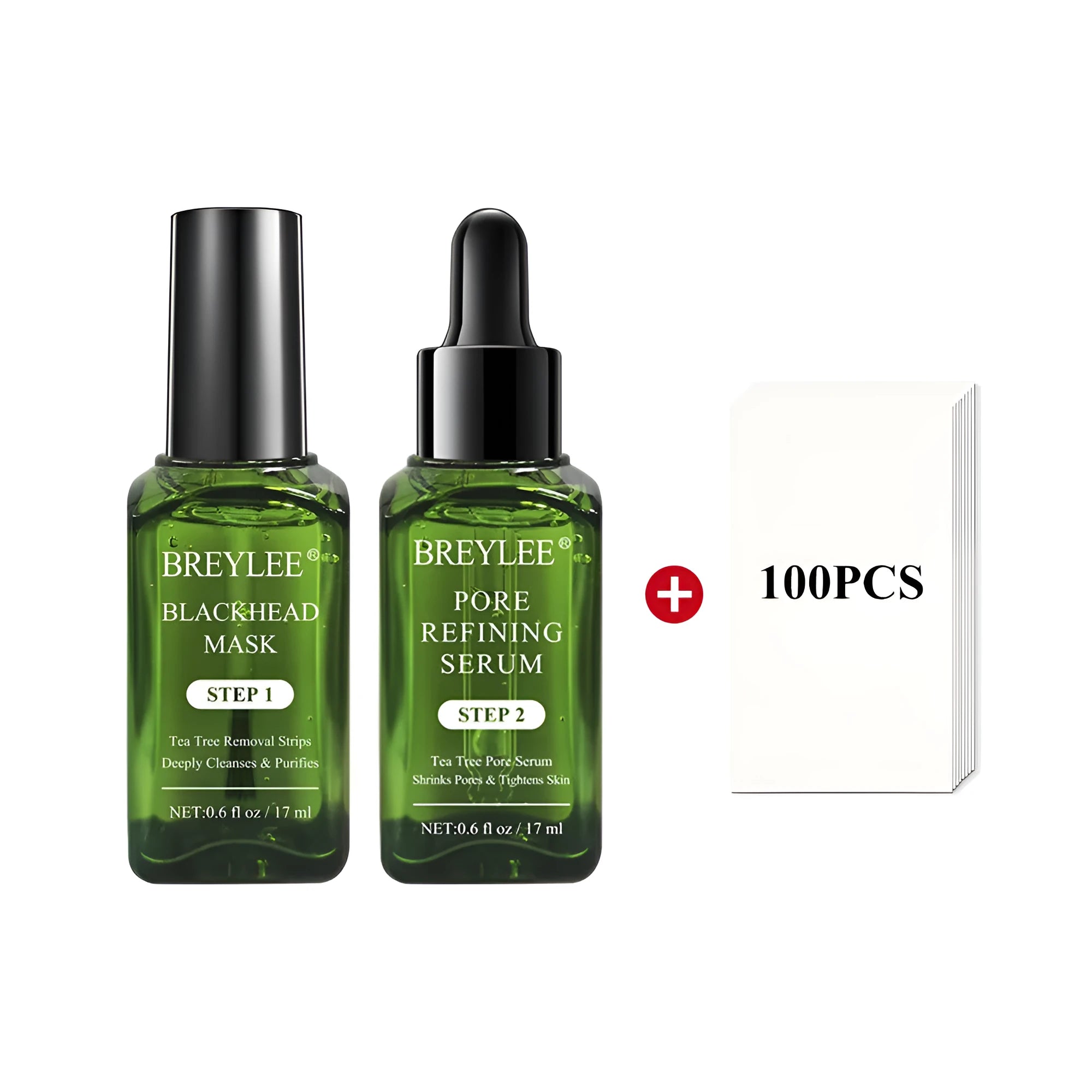 Blackhead Shrinking Combination Kit with Blackhead Nasal Liquid and Blackhead Shrinking Serum in Suit packaging