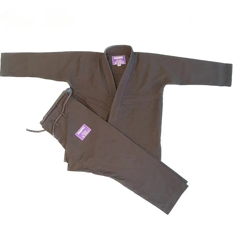 Taoist robe jujitsu suit in striped canvas fabric with cotton lining, available in white blue black