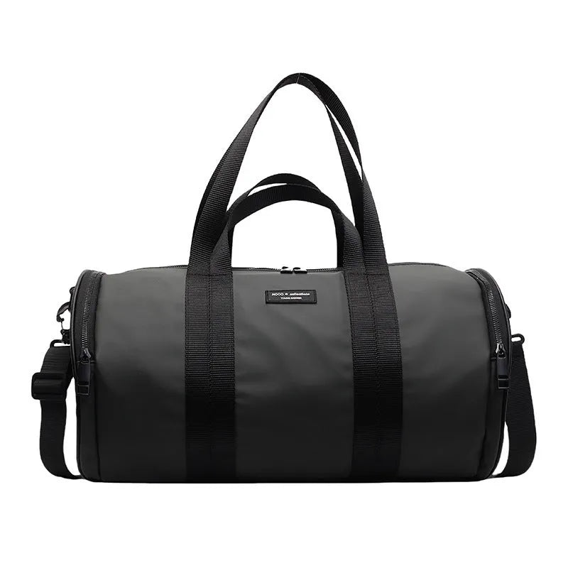 Waterproof Oxford cloth sports handbag in black, dark gold, or dark grey solid colours