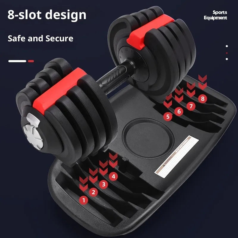 Intelligent automatic adjustable dumbbell with silicon steel and nylon ABS construction for home fitness