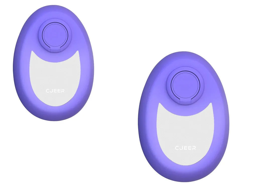 CJEER flat crystal hair removal device in green, purple or black with metal finger ring.