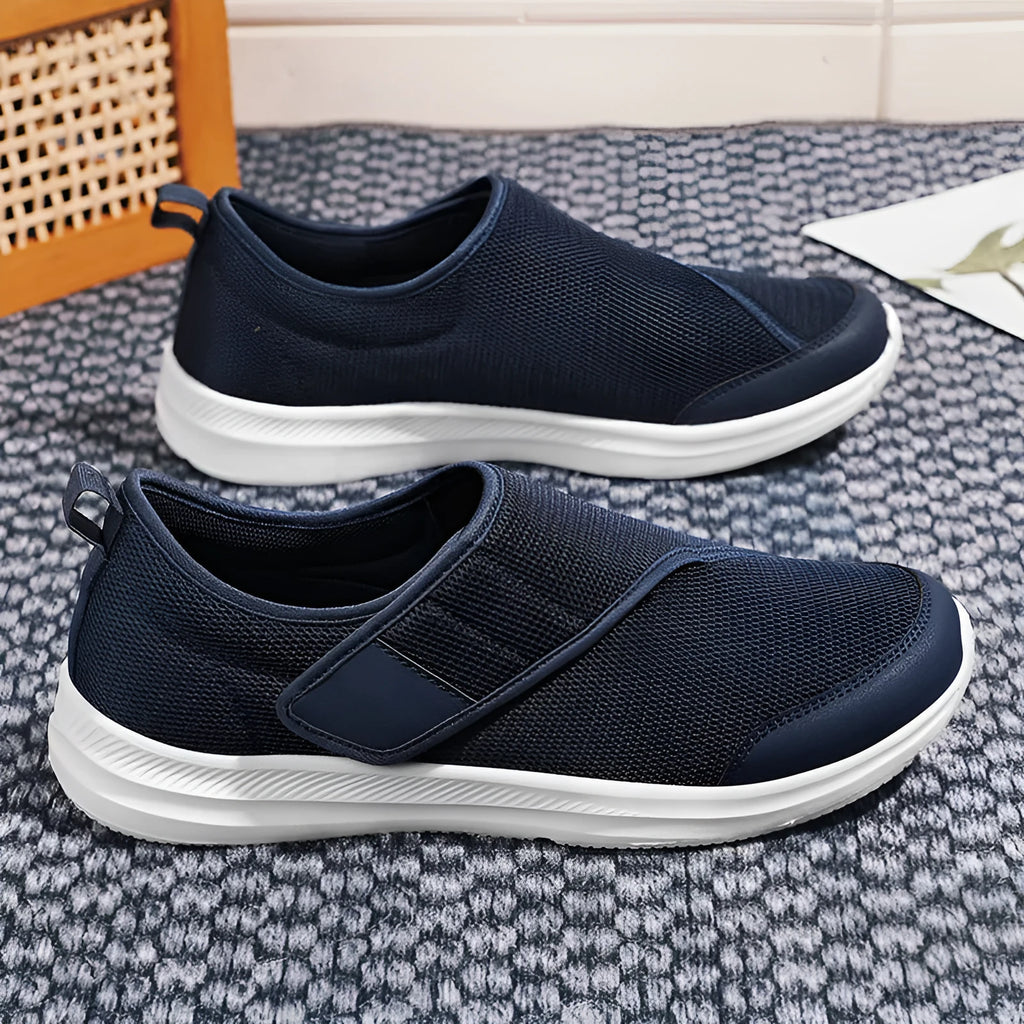 Summer walking shoes with mesh upper and Velcro closure in multiple colours