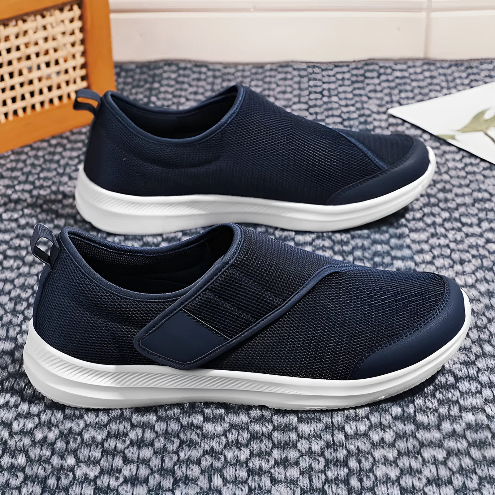Summer walking shoes with mesh upper and Velcro closure in multiple colours