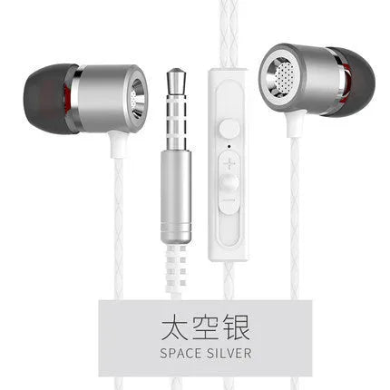Fanbiya S1 metal in-ear earphones with ear hooks and in-line microphone control on a 1.2m cable.