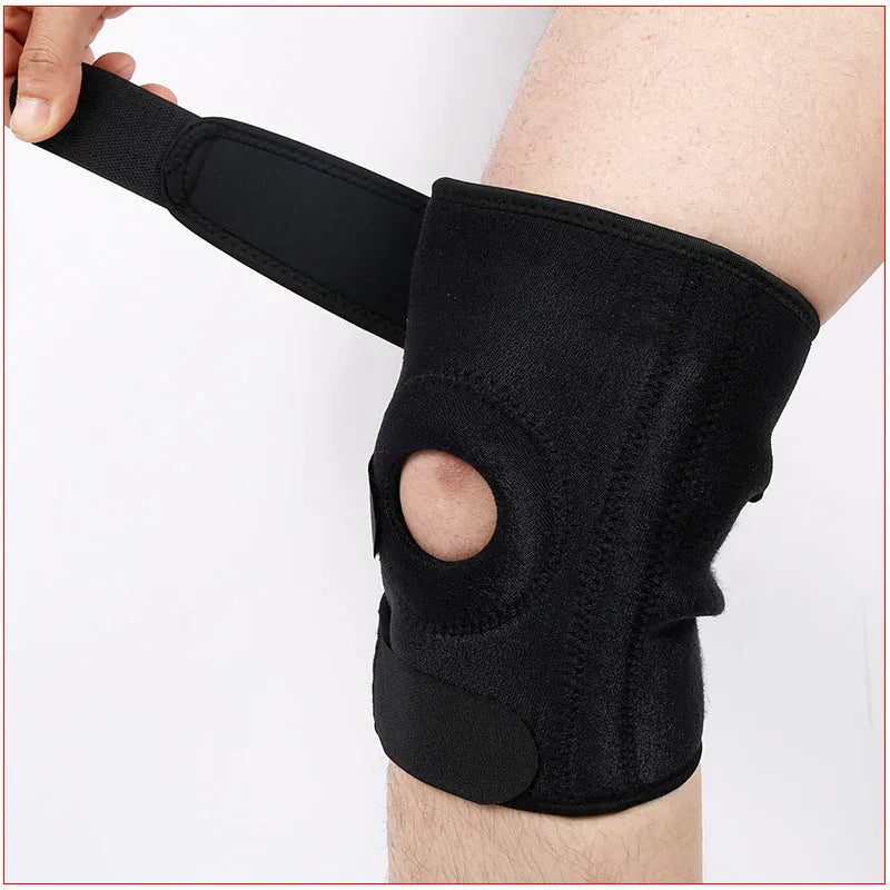 Spring support knee pads for sports with adjustable spring configurations in nylon mercerised cloth