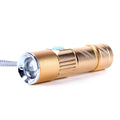 LED attack head torch with deep light cup in black, high power hunting and camping flashlight