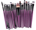 Makeup brush set with three brushes: loose powder, blush, and eye shadow, nylon wool bristles, plastic handles, 16cm length