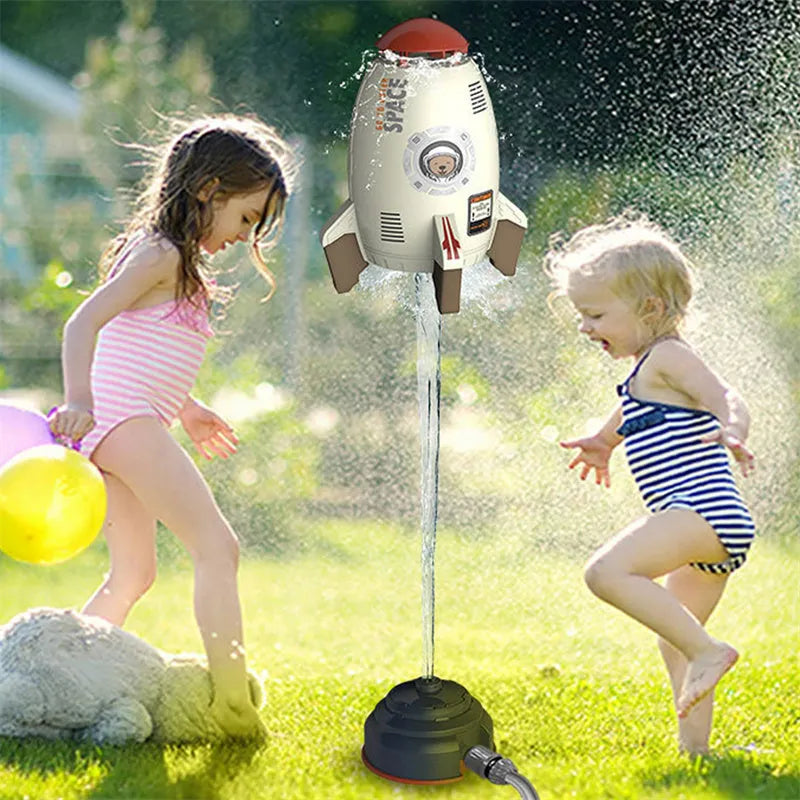 Rocket launcher water pressure sprinkler toy for outdoor garden lawn play with ABS plastic construction