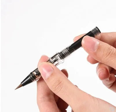 Pack of 10 small steel ink sacs for fountain pen repair next to a vintage pen.