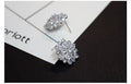 S925 sterling silver tremella nail flower earrings with platinum electroplating, greyish finish, hypoallergenic