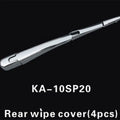 Set of four silvery ABS plastic rear wiper trim covers for a Hyundai car