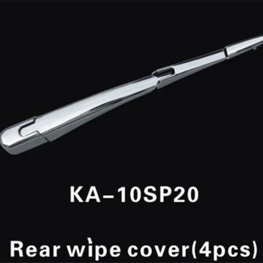 Set of four silvery ABS plastic rear wiper trim covers for a Hyundai car