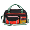 Large capacity sports shoulder messenger bag in black or khaki with 36-55L storage