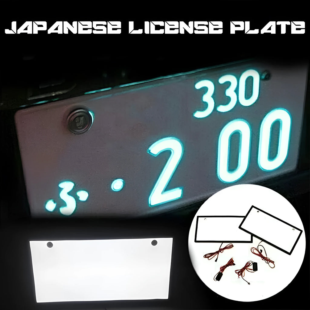 Two LED license plate lights for trucks with plastic housing and uniform illumination