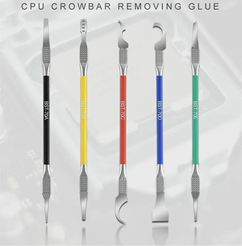 Disassembling and removing plastic tool knife five piece set stainless steel fine blade