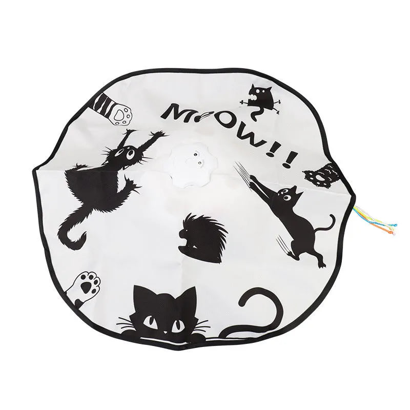 Plastic interactive cat tease toy with motion features measuring 19.8x11.5x19.5cm