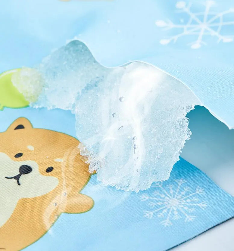Grey pet ice mat 40x30cm with soft ice gel filling for small kittens and puppies