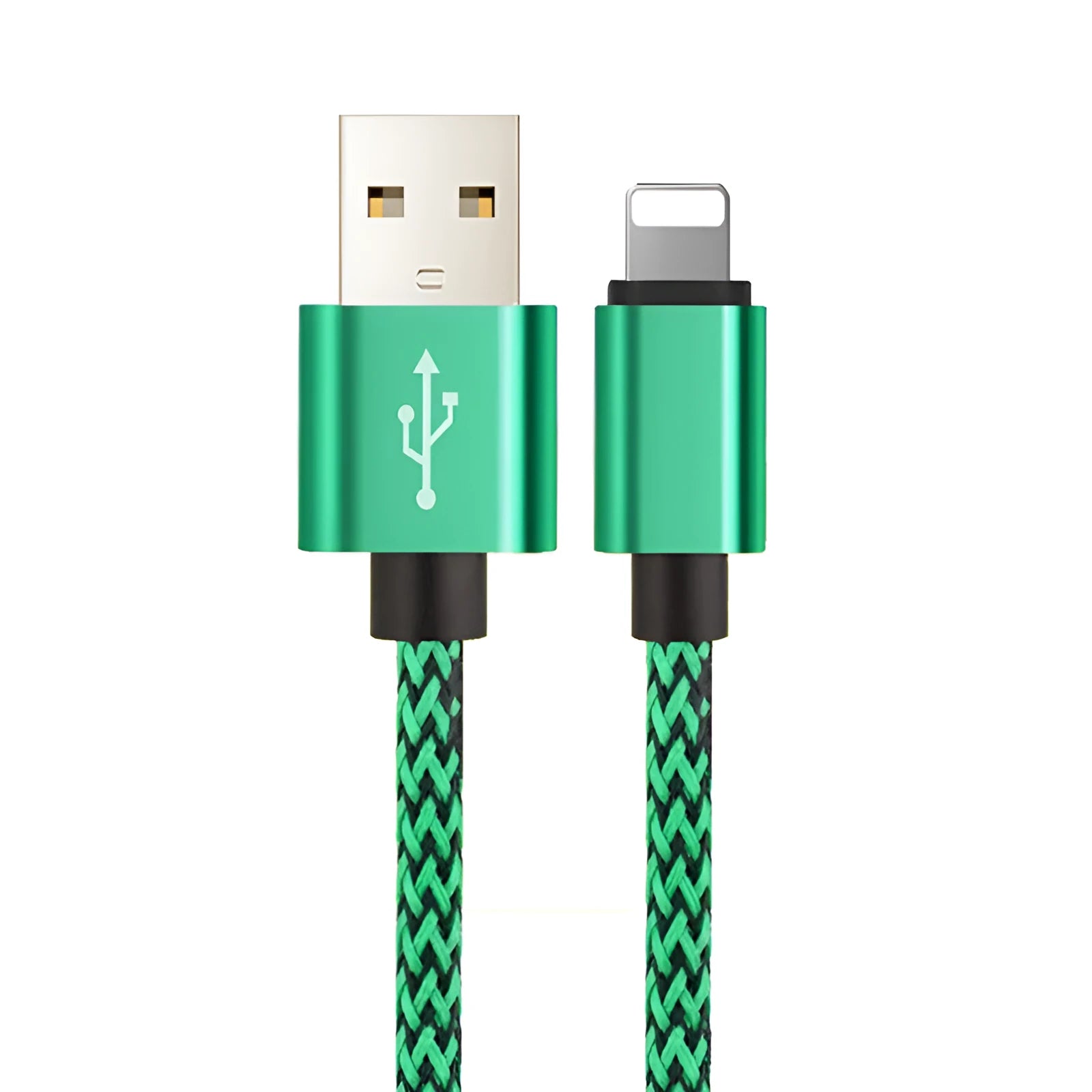 Braided hemp rope Apple iPhone lightning charging cable in six colours, showing 1m length and 8PIN connector.