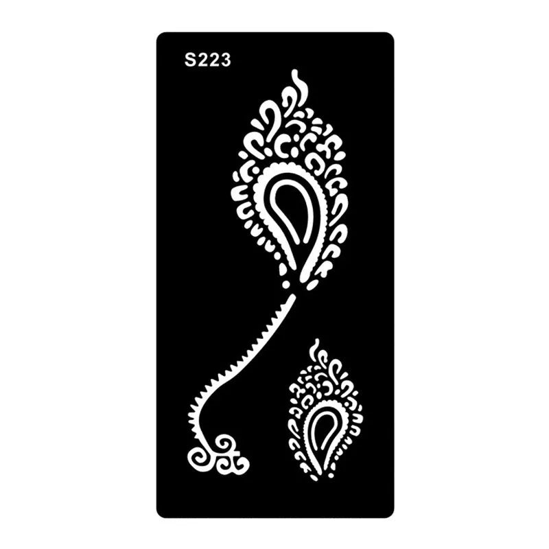 Creative semi-permanent hollow tattoo template sticker geometric design water transfer paper 32 colour options