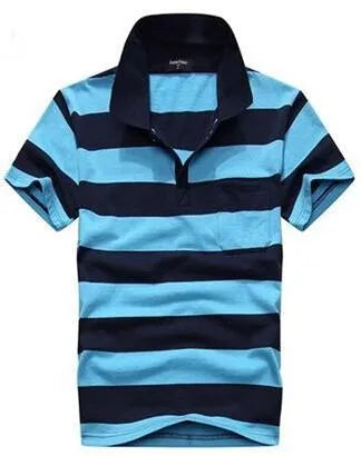 Men's striped short sleeve t-shirt with real pocket, loose fit, in sizes L XL XXL, summer casual top