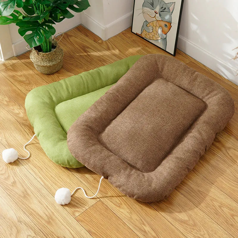 Brown removable cover pet cooling bed kennel for small-medium dogs and cats