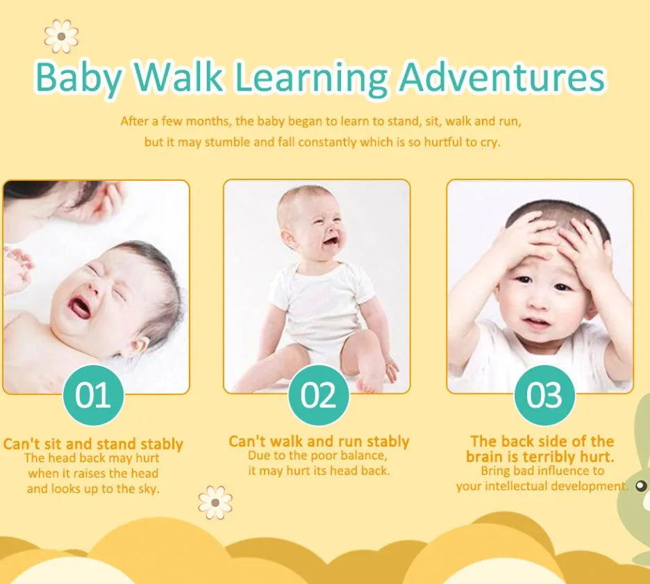 Cotton baby head protection hat in bear design, 34x19.5cm, for toddler walking safety