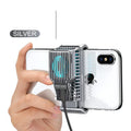 Black mobile phone radiator clip cooler with aluminum alloy and ceramic construction on phone