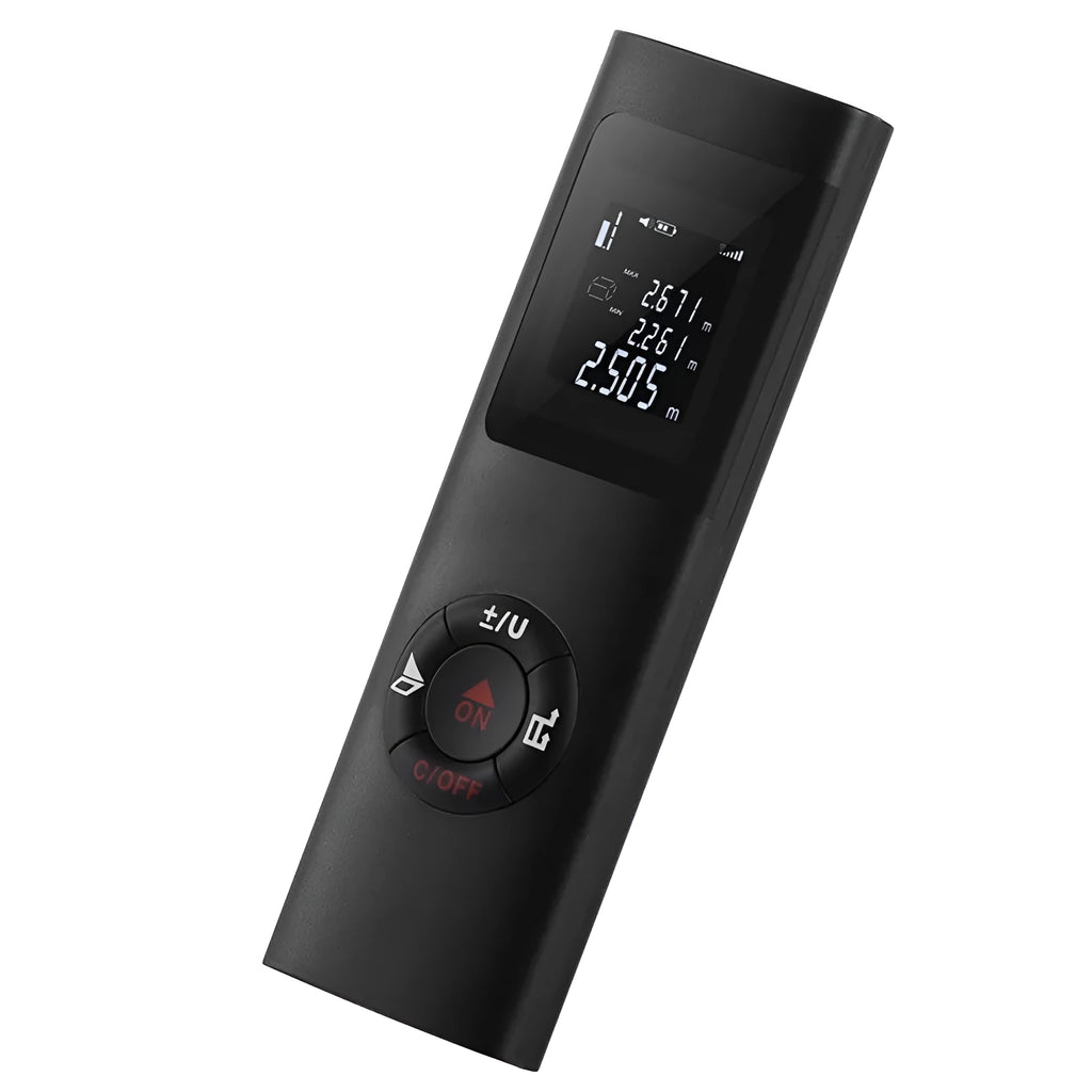Mini laser range finder pocket size 40m black ABS enclosure with LCD backlight display