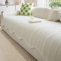 Ice Silk sofa cover cloth with straight row mat fixed design on furniture