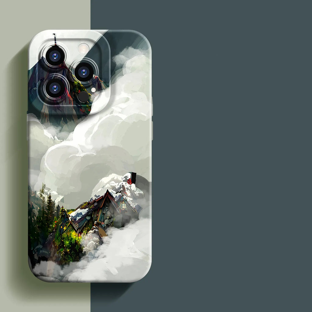 Creative silicone all-inclusive anti-drop phone case for iPhone in liquid silicone with anti-fingerprint coating