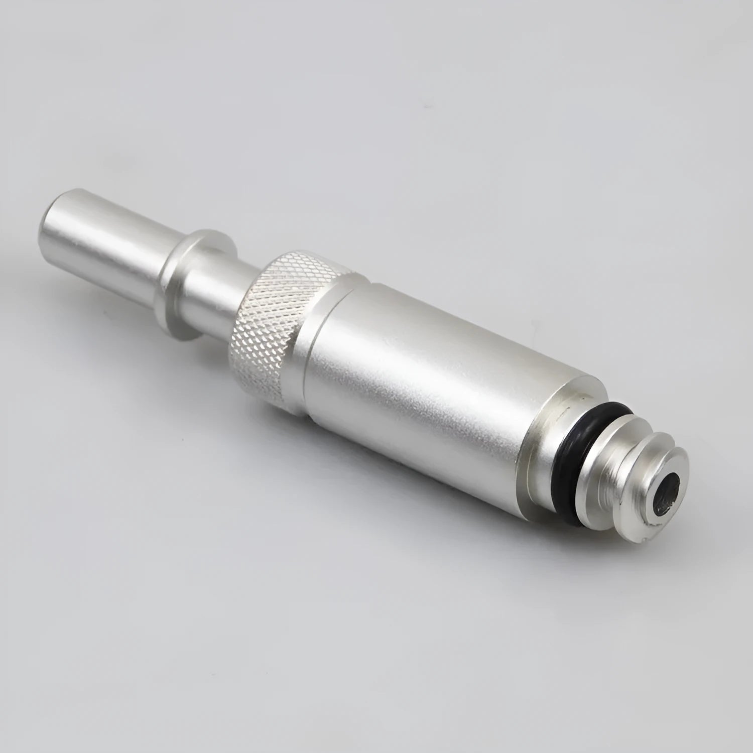 Silver metal VAS6262-9 transmission refueling joint for automotive MTF fluid service.
