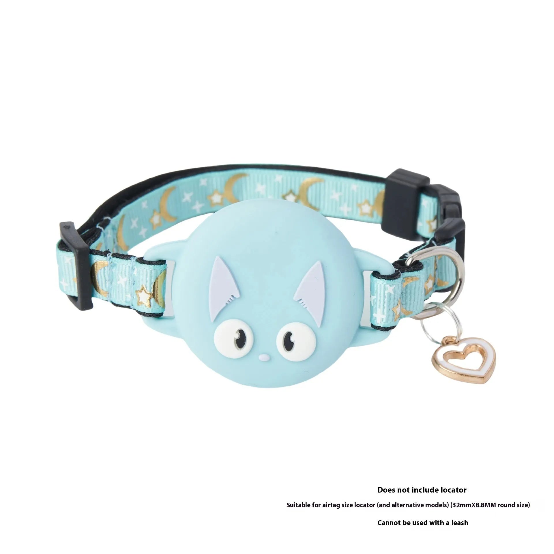 Adjustable plastic cat collar with integrated Apple AirTag protective case in pink colour.
