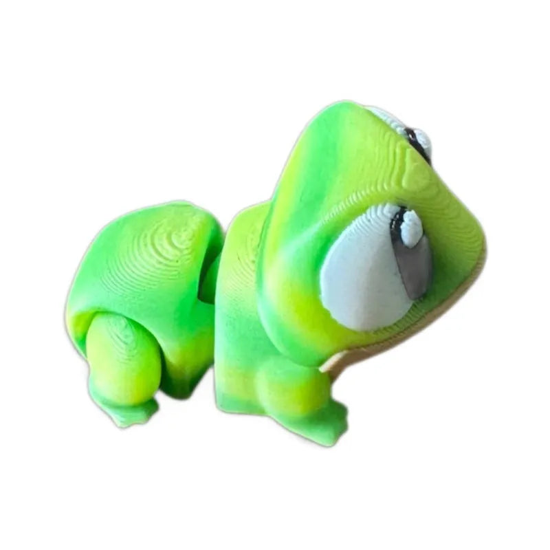 Keroppi small animal decoration model in green PLA plastic, compact figurine for desktop display