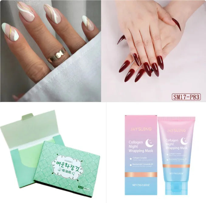 Collagen Night Wrapping Mask set with 75g container and application brush