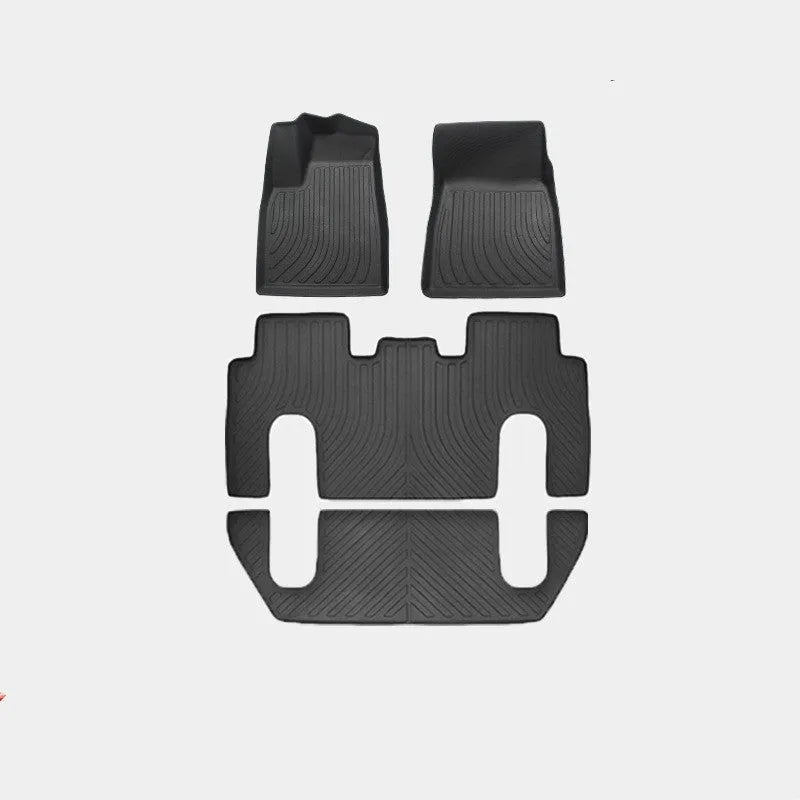 Tesla Model X waterproof rubber floor mat set for left-hand drive vehicles