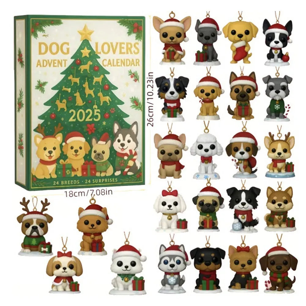Acrylic carved countdown calendar blind box for dog lovers with plating colour finish and modern style