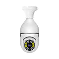 Wireless WiFi bulb security camera with plastic and metal construction measuring 5cm by 12cm